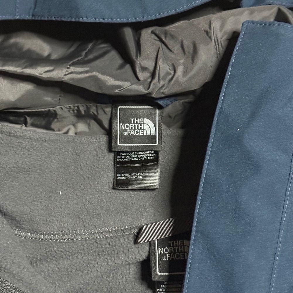 The North Face HyVent Jacket Boys XL 18/20 Blue Grey Hooded Fleece Lined TB5M - Picture 3 of 14